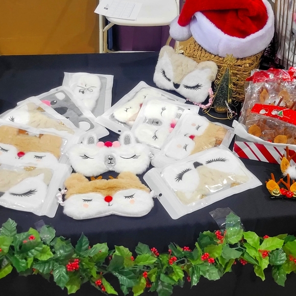 2sets Eye cover sleeping mask plush christmas gift fluff cute deer - Picture 12 of 12